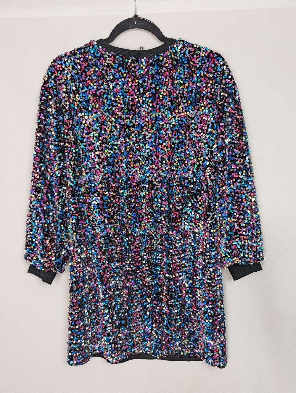 Anthropologie Sparkling Multicolor Sequin Sweatshirt Mini Dress - Picture 7 of 15